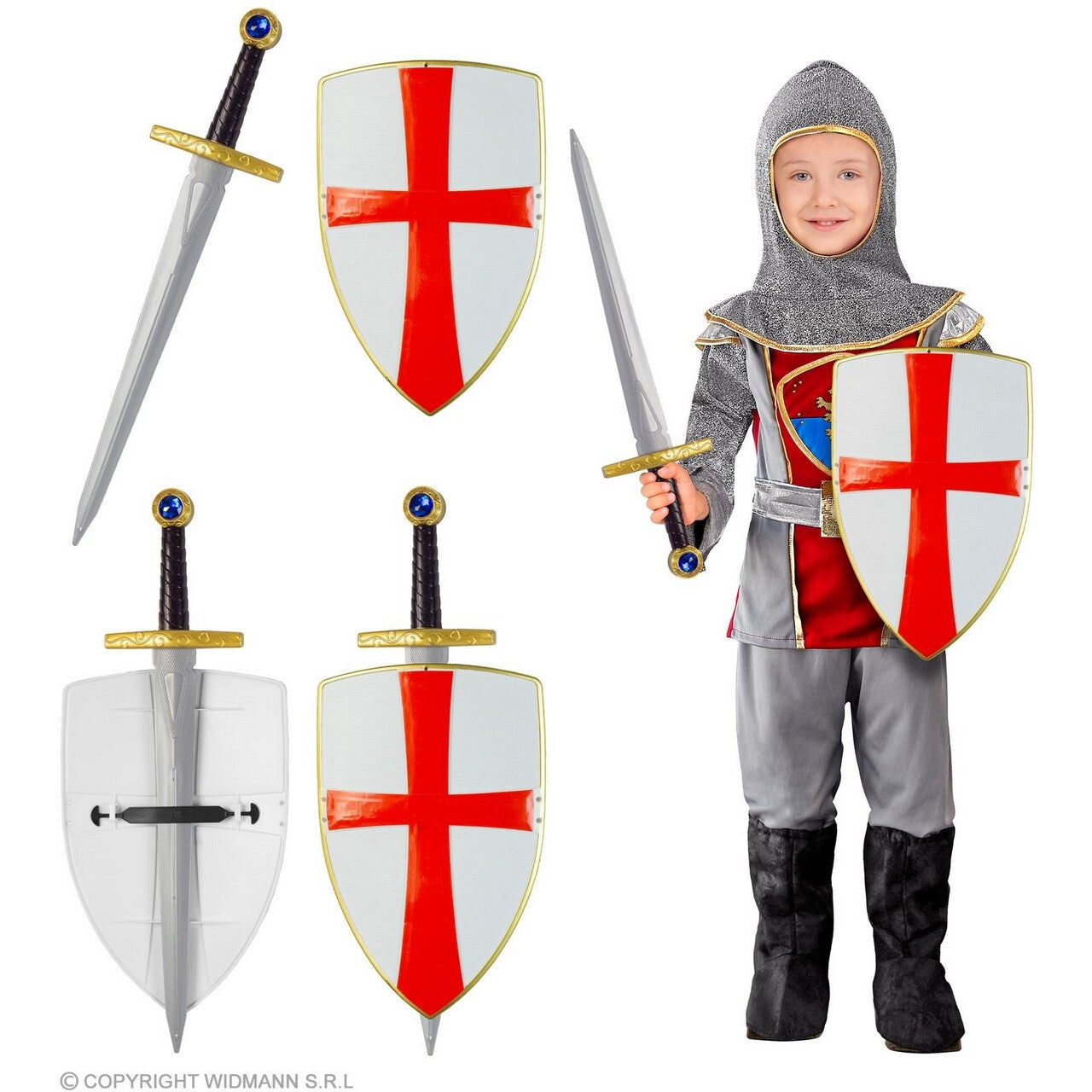Op deze afbeelding zie je een Accessoires, van het merk Widmann. Ridderset Zwaard En Schild