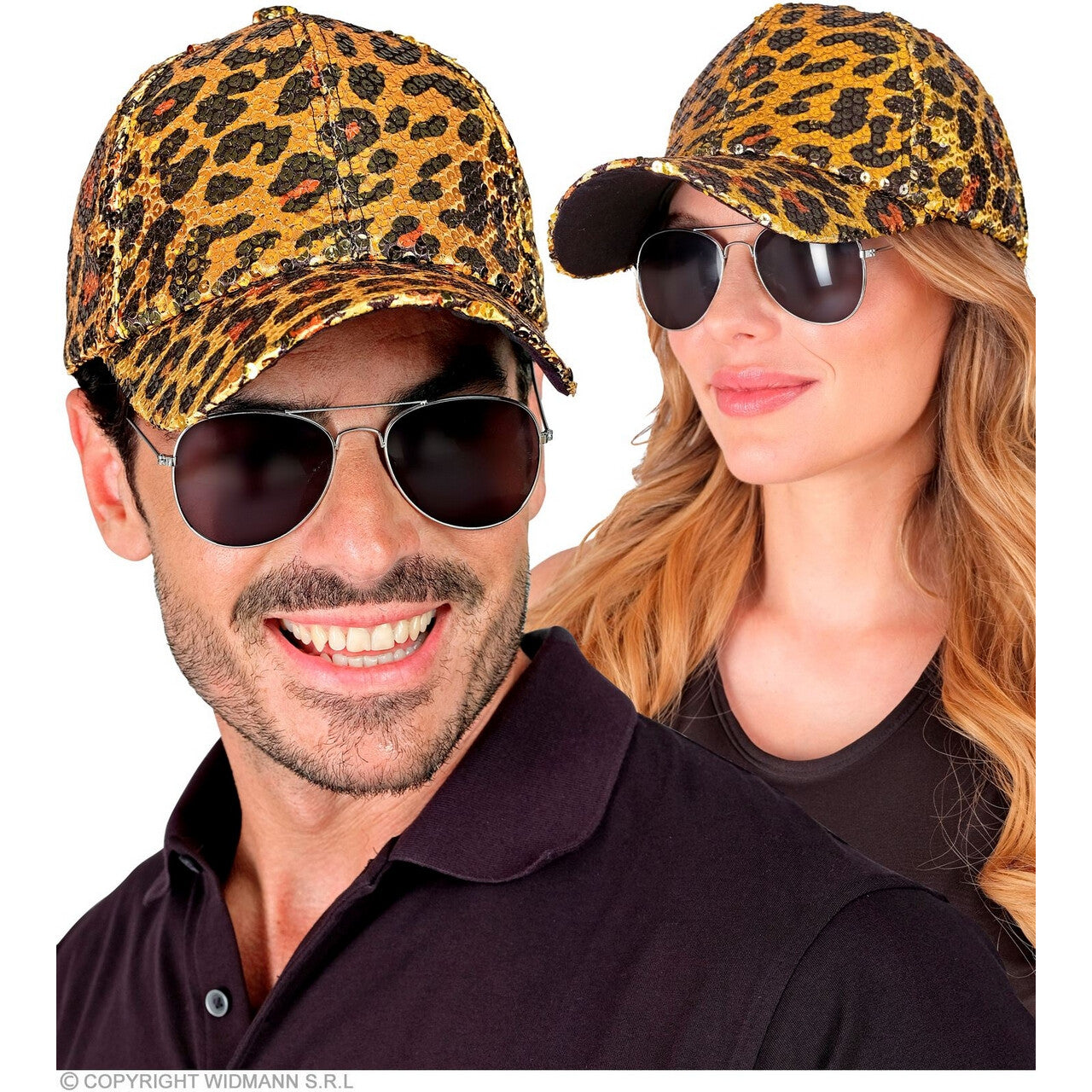 Op deze afbeelding zie je een Accessoires, van het merk Widmann. Pailletten Pet Luipaard Pimp