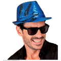 Pailletten Gangsterhut Blau Ozeanblau