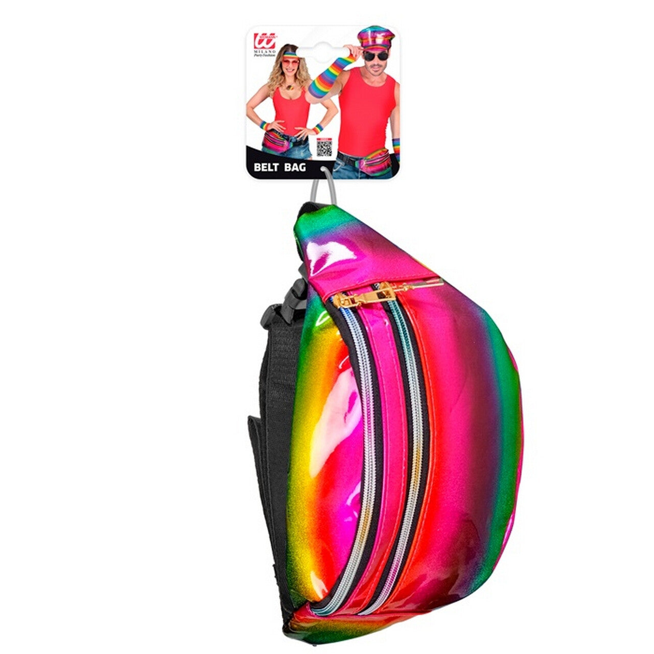 Op deze afbeelding zie je een Accessoires, van het merk Widmann. Enorm Foute Gekleurde Heuptas