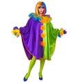 Clown Poncho Farbenfroh Lila-Grün Damenkostüm