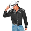 Western Cowboy Hemd Schwarz Herren