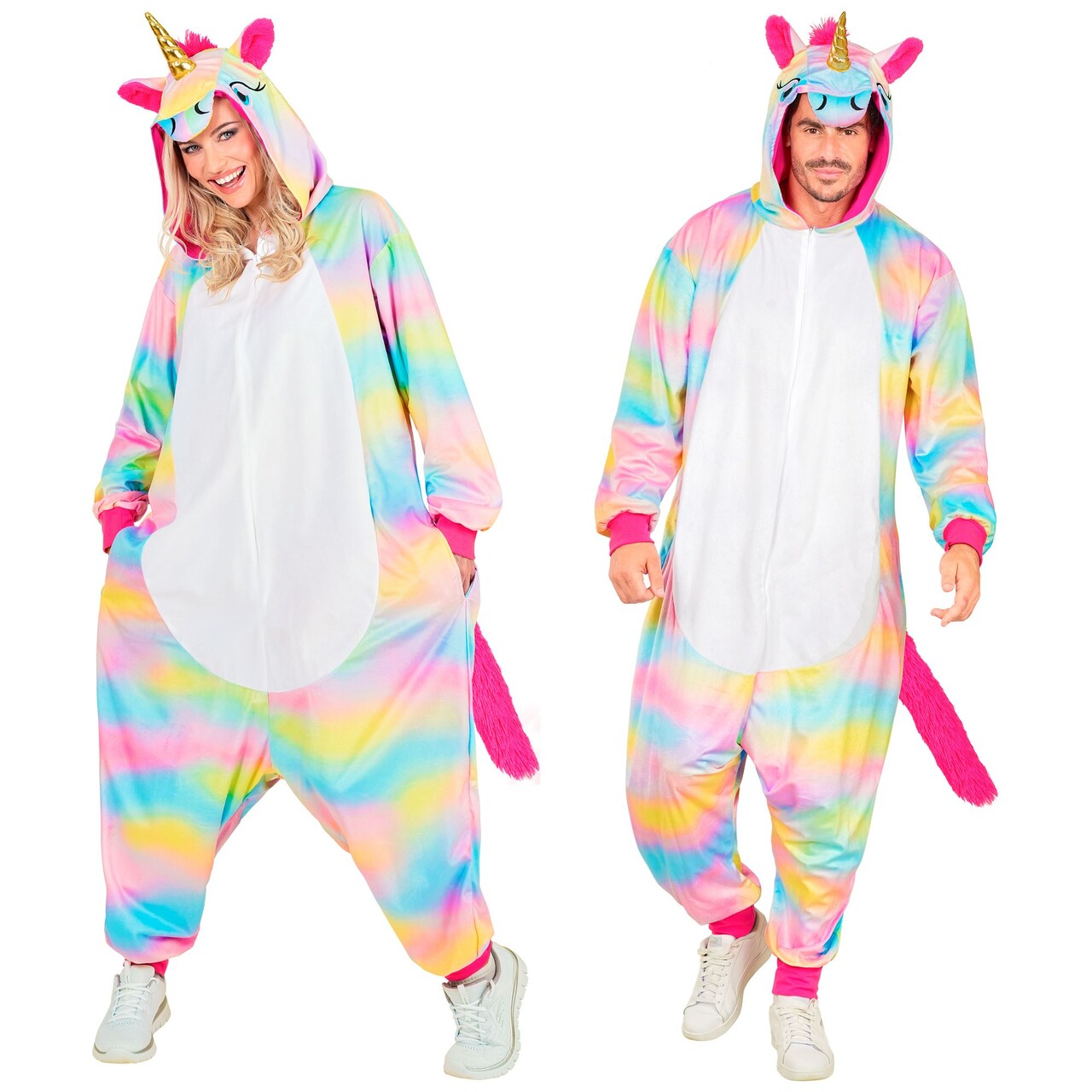 Op deze afbeelding zie je een Kostuums, van het merk Widmann. Fabeldier Eenhoorn Onesie Kostuum