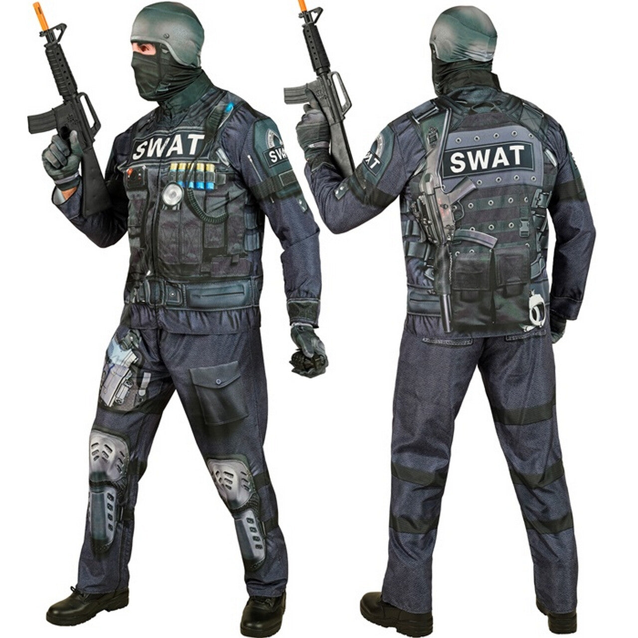 Op deze afbeelding zie je een Kostuums, van het merk Widmann. Special Swat Team Man Kostuum