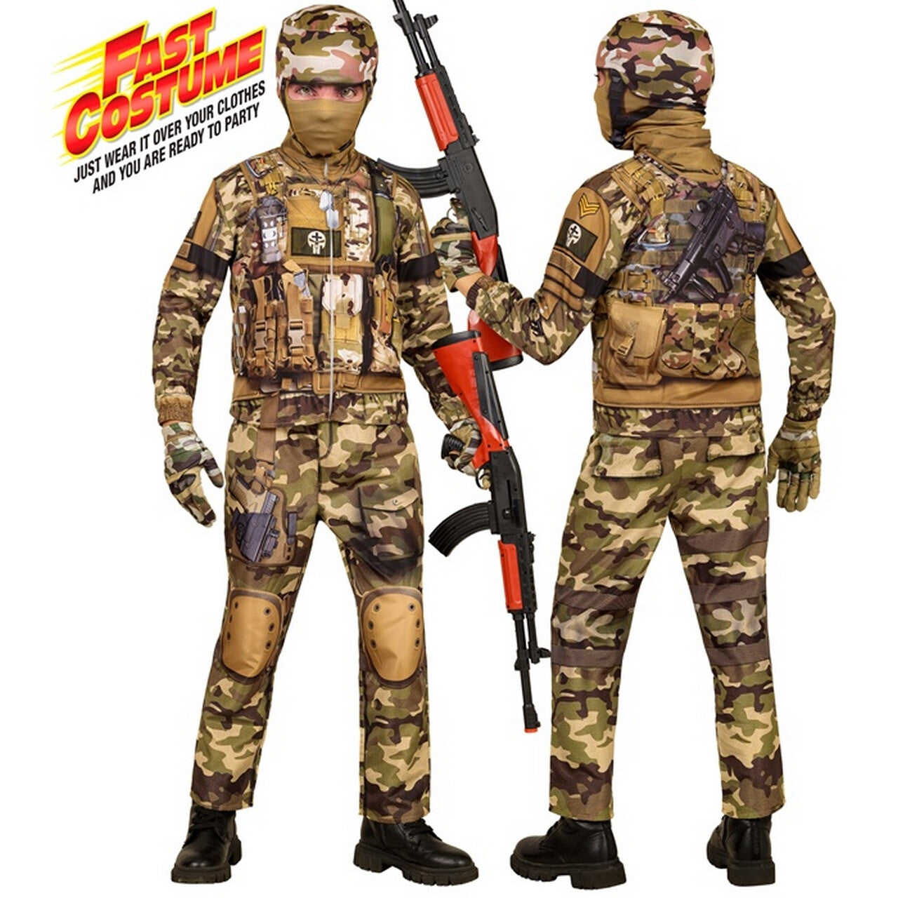 Op deze afbeelding zie je een Kostuums, van het merk Widmann. Special Ops Militair Kind Jongen Kostuum