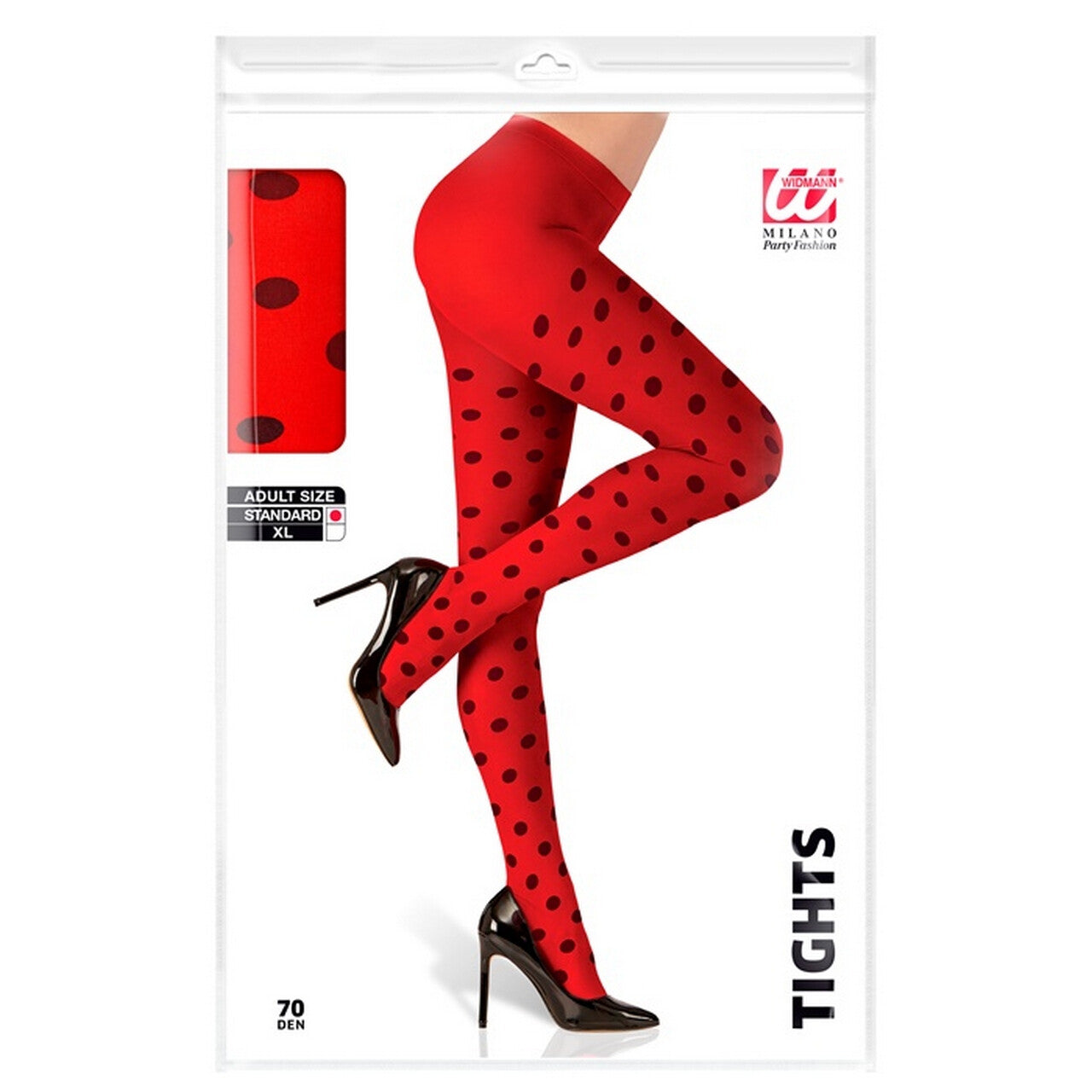 Op deze afbeelding zie je een Accessoires, van het merk Widmann. Ladybug Panty Rood Met Zwarte Stippen
