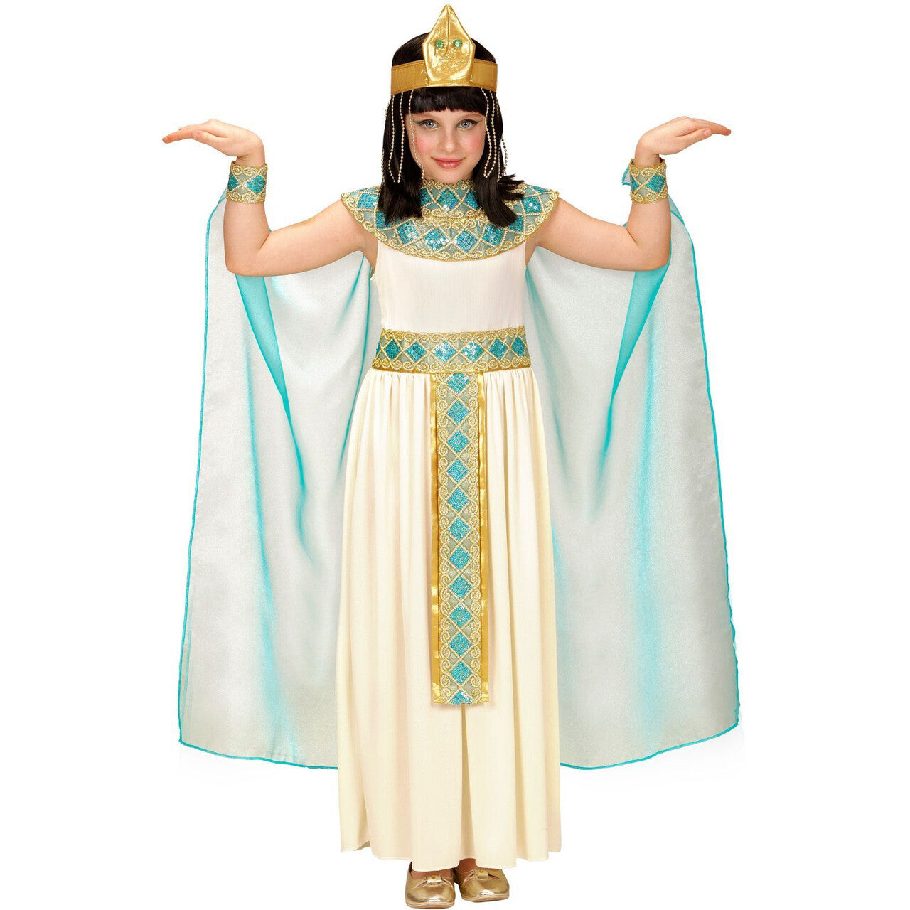 Op deze afbeelding zie je een Kostuums, van het merk Widmann. Egyptische Prinses Van Desertland Meisje Kostuum