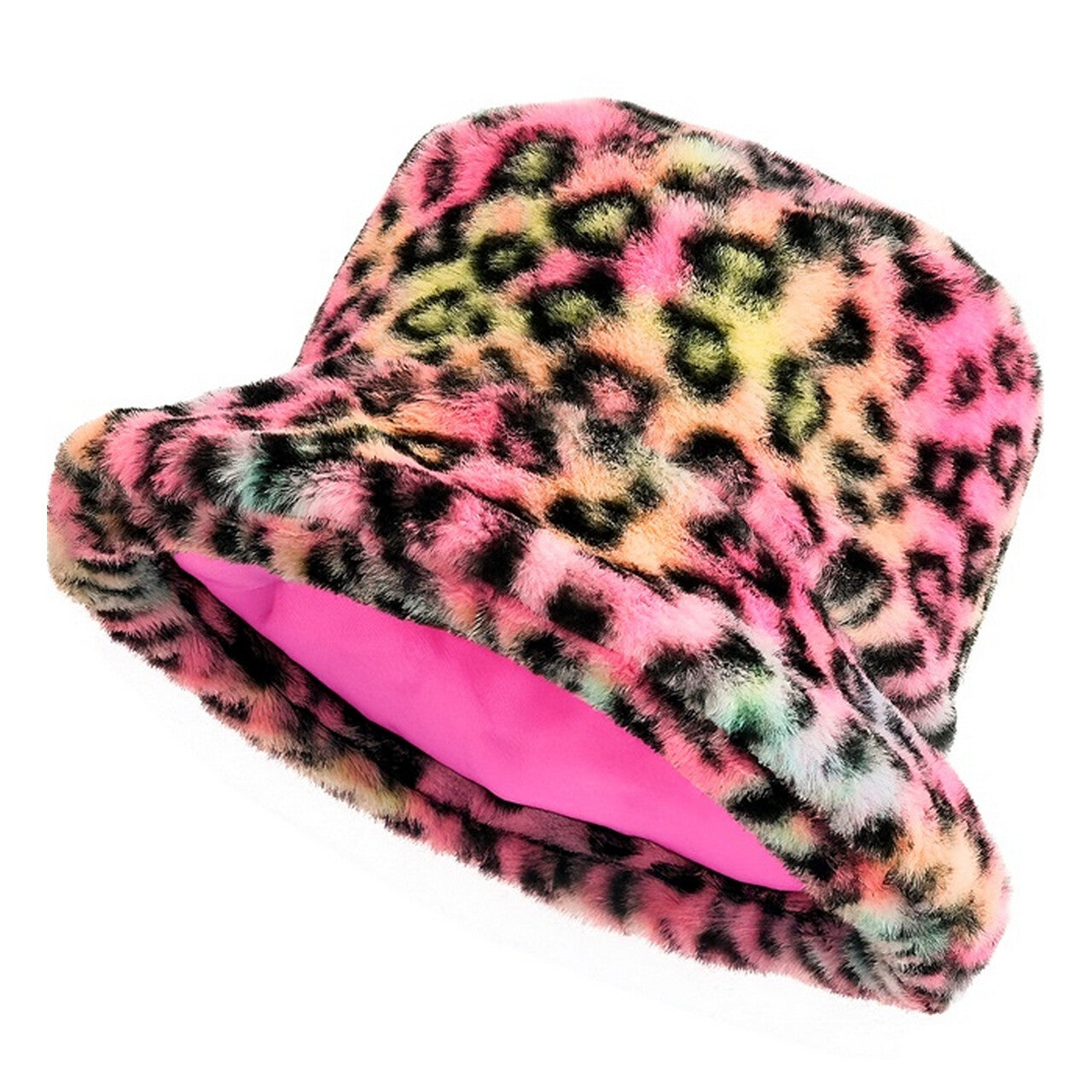 Op deze afbeelding zie je een Accessoires, van het merk Widmann. Foute Buckethat Pluche Luipaardprint