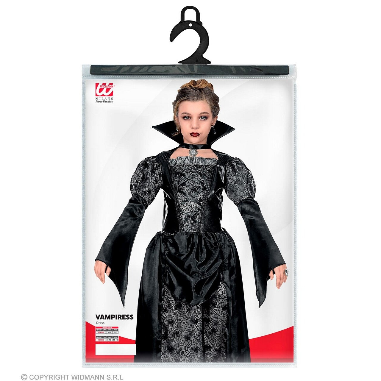 Op deze afbeelding zie je een Kostuums, van het merk Widmann. Vampirella Bloeddorst Meisje Kostuum