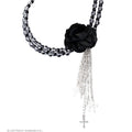 Religiöser Halshöker Mit Rose Und Kreuzt Schwarz