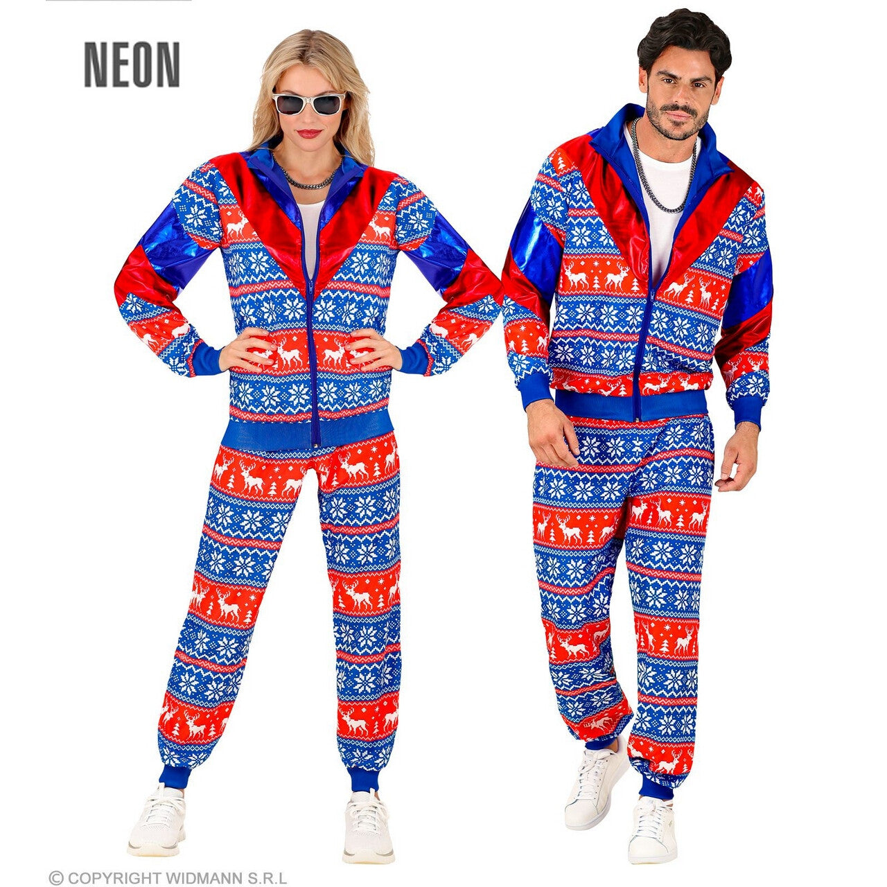 Op deze afbeelding zie je een Kostuums, van het merk Widmann. Best Time Of The Year Kerst Blauw Trainingspak Kostuum
