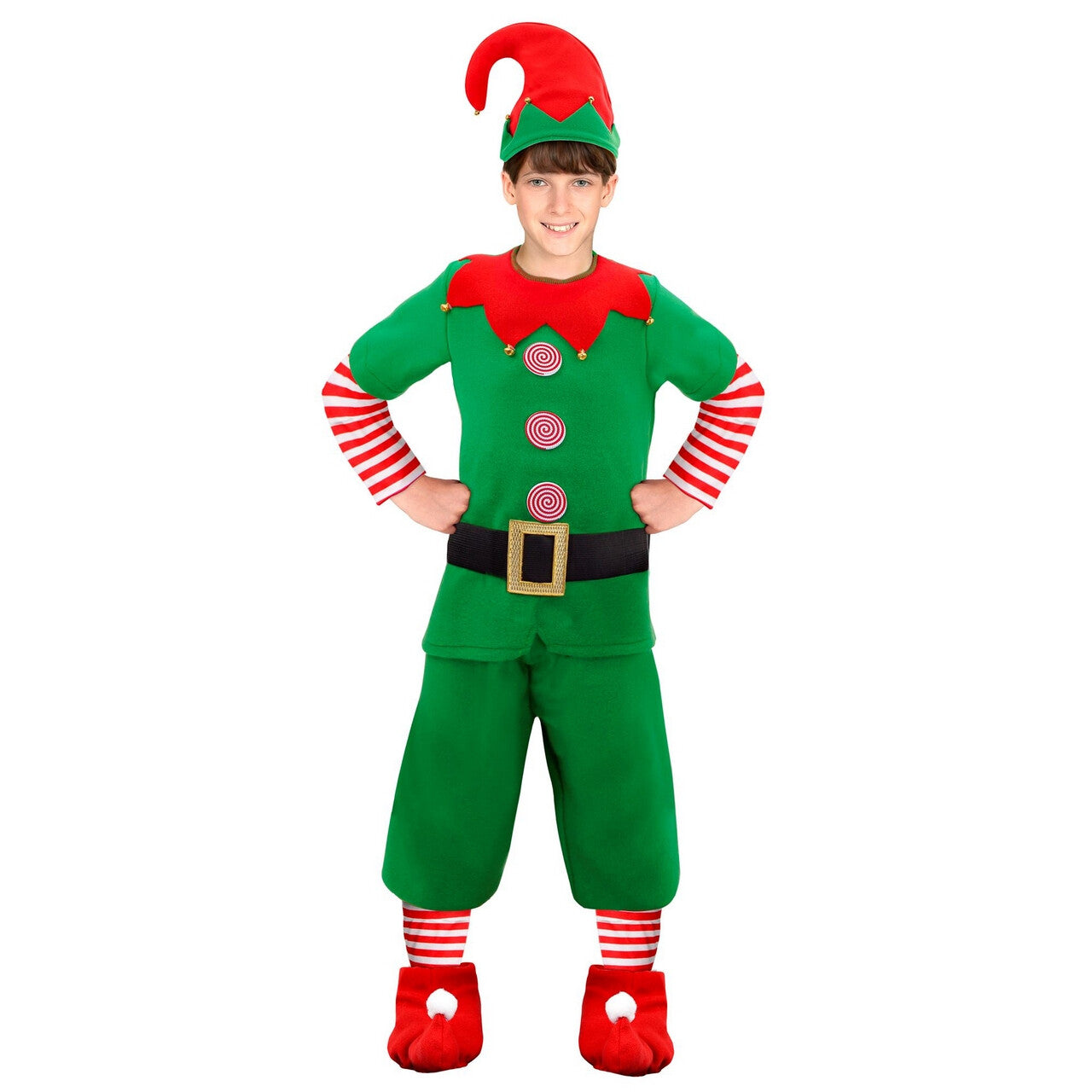 Op deze afbeelding zie je een Kostuums, van het merk Widmann. Hulpjes Van Santa Claus Kind Kostuum
