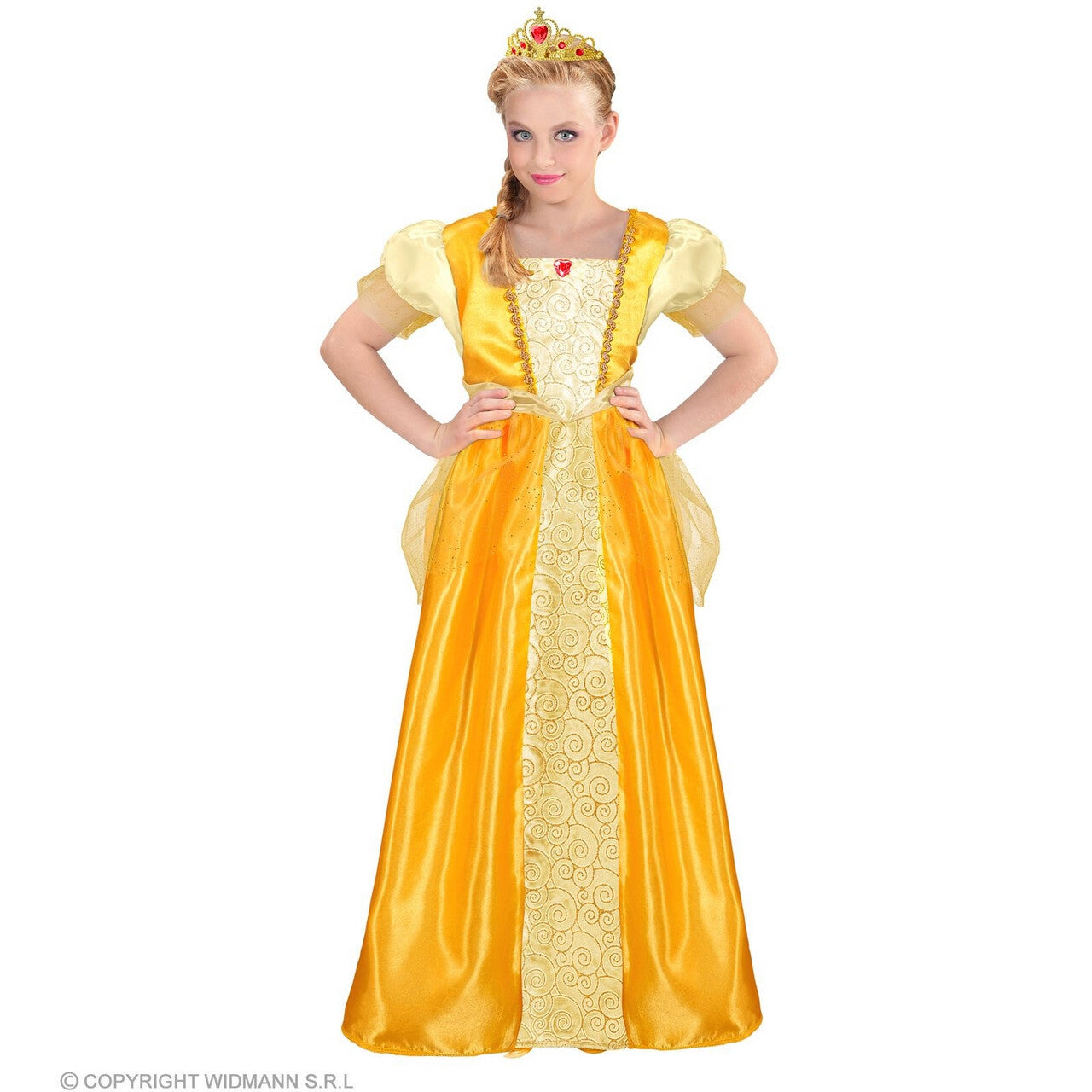 Op deze afbeelding zie je een Kostuums, van het merk Widmann. Prinses Bella Beauty Meisje Kostuum