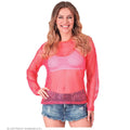 Neonpinkes Netzshirt Damen