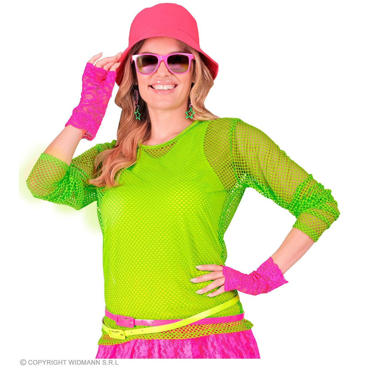 Op deze afbeelding zie je een Kostuums, van het merk Widmann. Basic Tank Top Neon Groen Vrouw