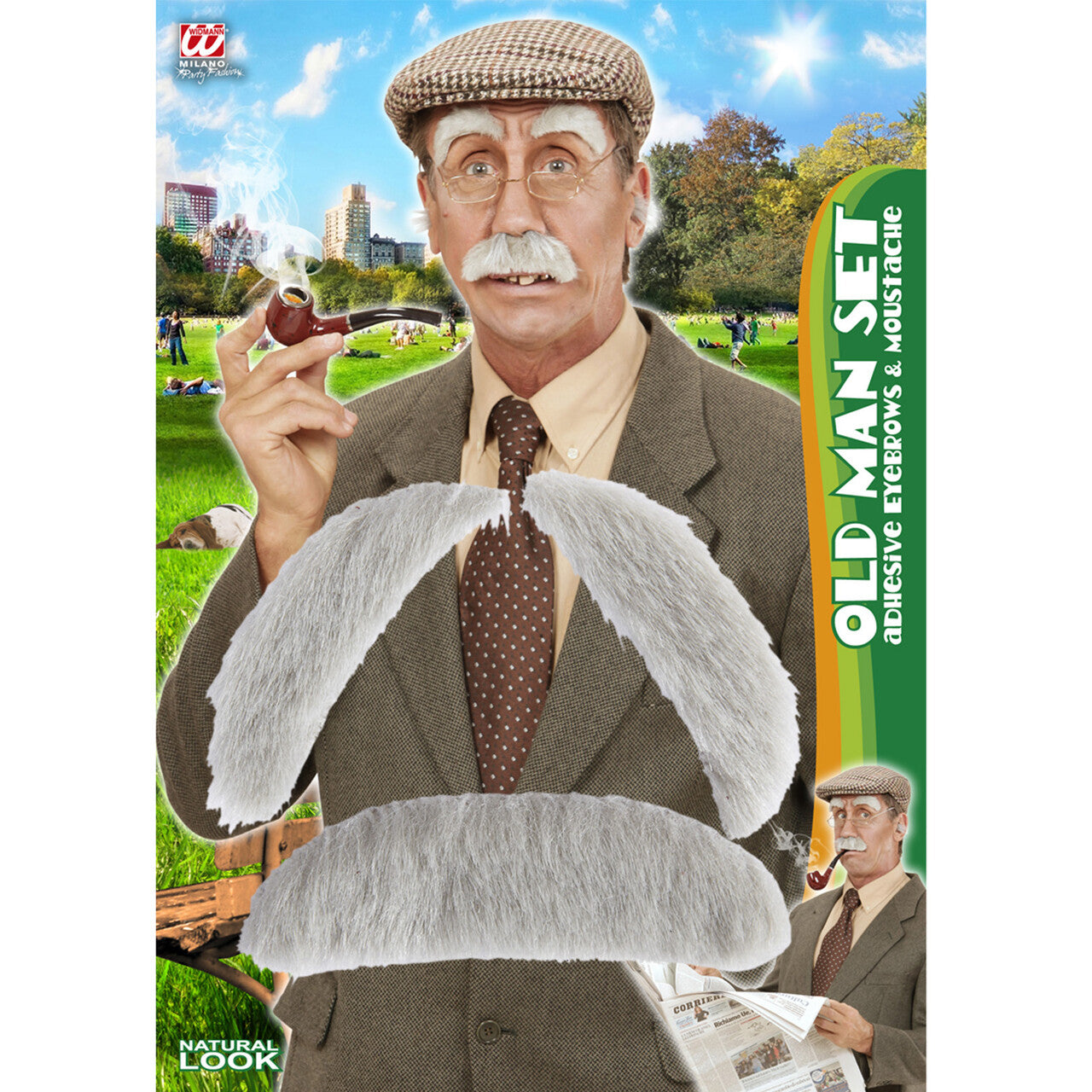 Op deze afbeelding zie je een Accessoires, van het merk Widmann. Snor En Wenkbrauwen Oude Man Grandpa Grey