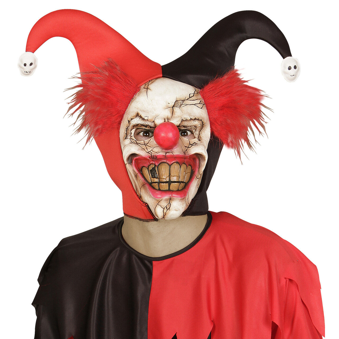 Op deze afbeelding zie je een Accessoires, van het merk Widmann. Gruwelijk Halfgezichtmasker Killerclown Met Haar