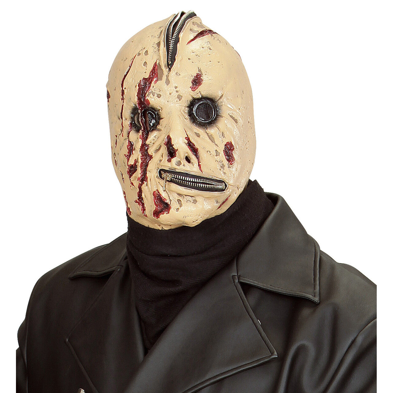 Op deze afbeelding zie je een Accessoires, van het merk Widmann. Vervormd Gezicht Masker Bloederige Rits