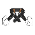 Saloon-Shooter Western Doppelholster Mit Gürtel In Lederoptik, Schwarz
