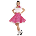 50er Jahre Rocknroll Rock Mit Halstuch – Pink Polka Dot Jumper Damenkostüm