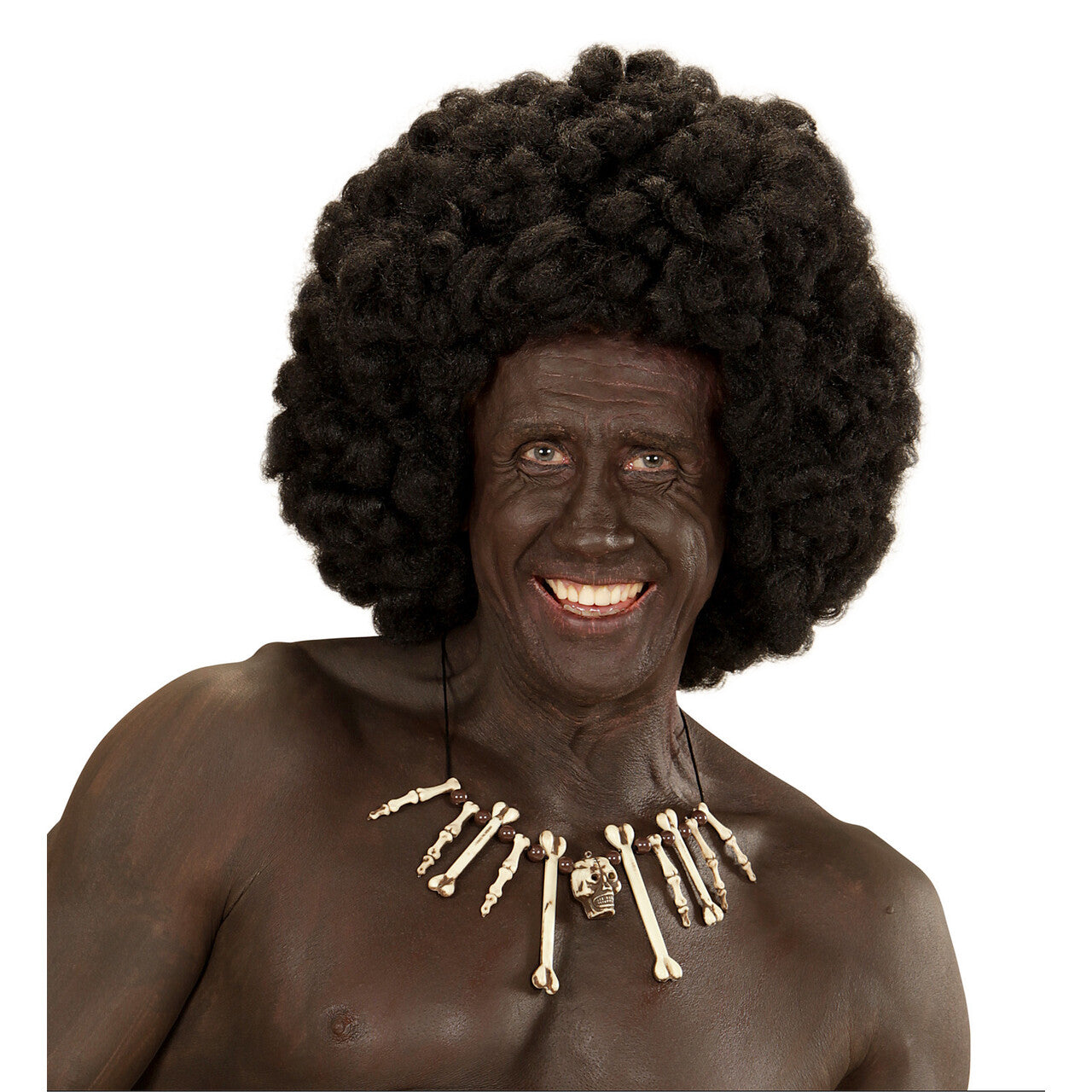 Op deze afbeelding zie je een Accessoires, van het merk Widmann. Ketting Schedel Met Botten Afrikaanse Koning