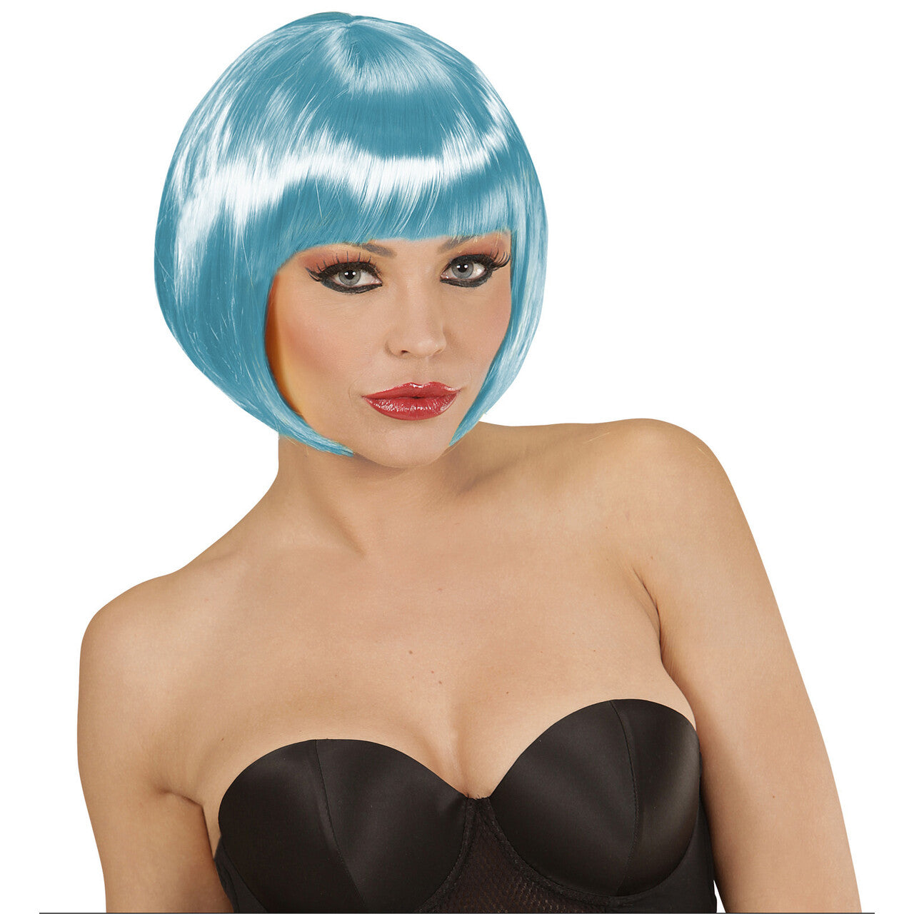 Op deze afbeelding zie je een Accessoires, van het merk Widmann. Ms Bob Pruik, Boblijn Azuur Blauw