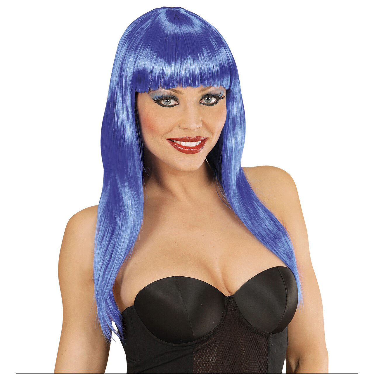 Op deze afbeelding zie je een Accessoires, van het merk Widmann. Pruik, Vogue Blauw Space Model