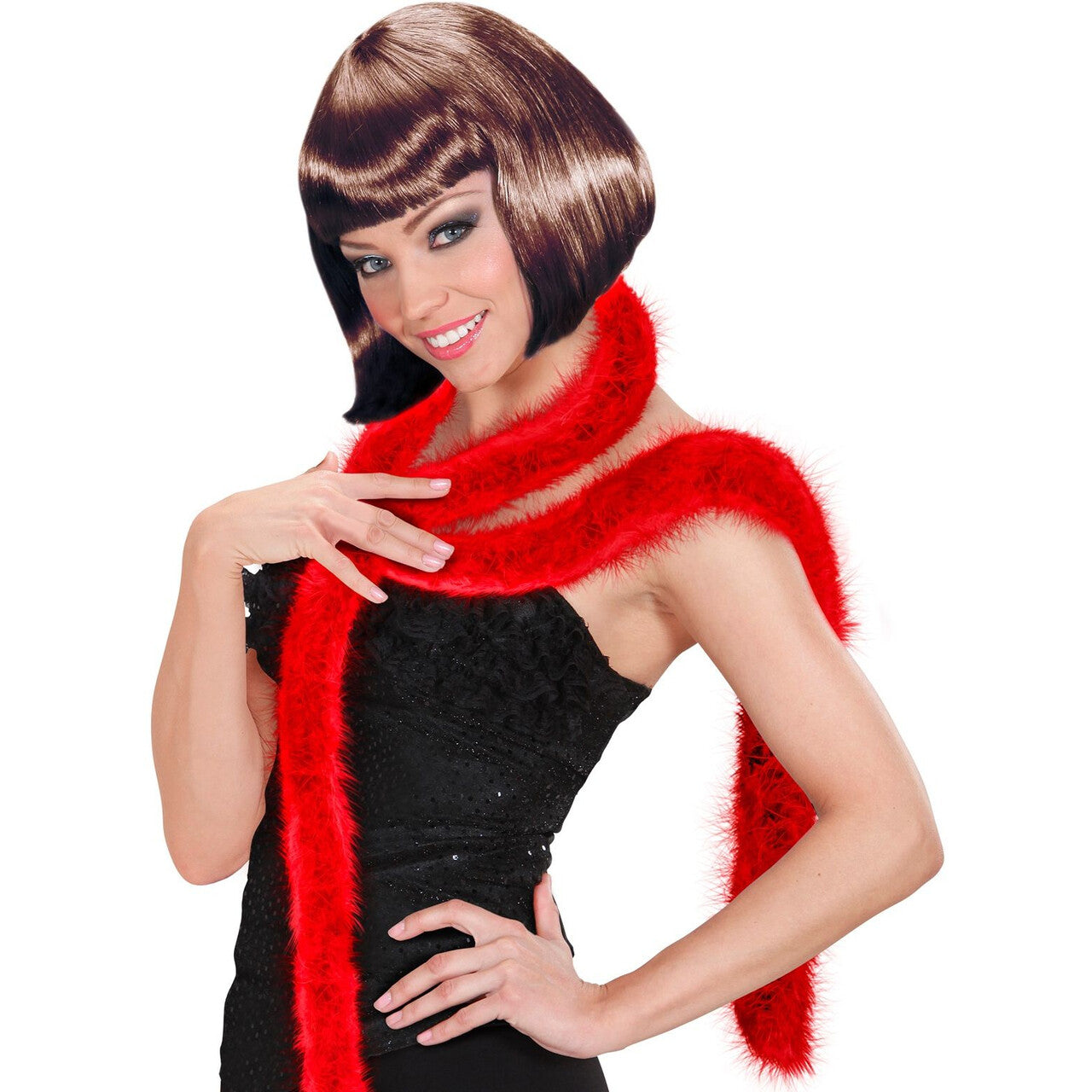 Op deze afbeelding zie je een Accessoires, van het merk Widmann. Decoratieve Boa Rood 2 Meter