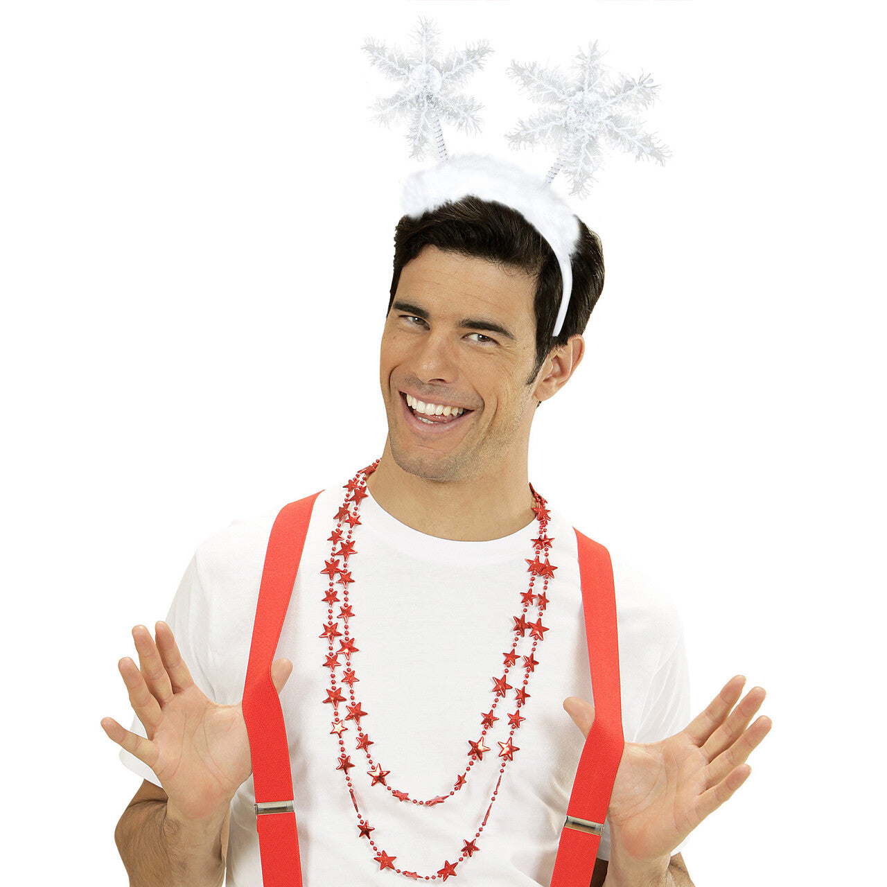 Op deze afbeelding zie je een Accessoires, van het merk Widmann. Winterse Hoofdband Sneeuwfiguren