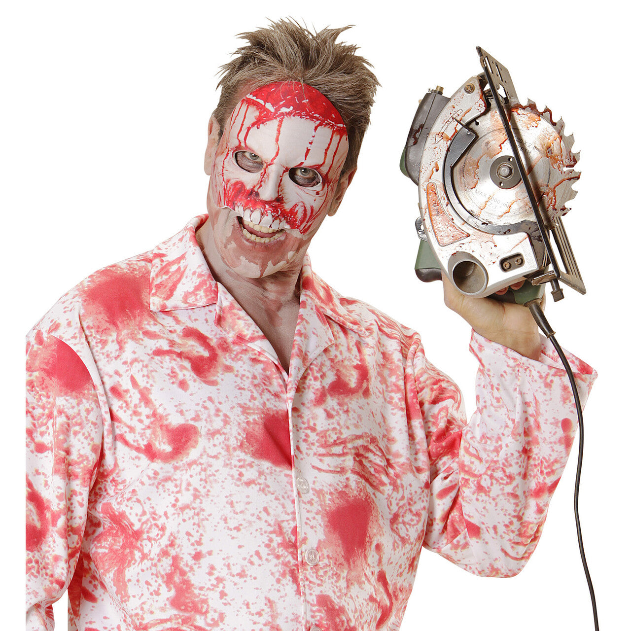 Op deze afbeelding zie je een Accessoires, van het merk Widmann. Halloween Halfmasker Kinloos Bloederige Psycho