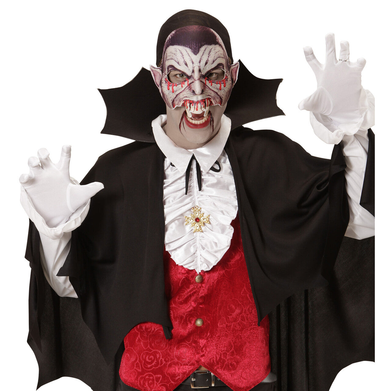 Op deze afbeelding zie je een Accessoires, van het merk Widmann. Halloween Halfmask Kinloos Vampier Masker