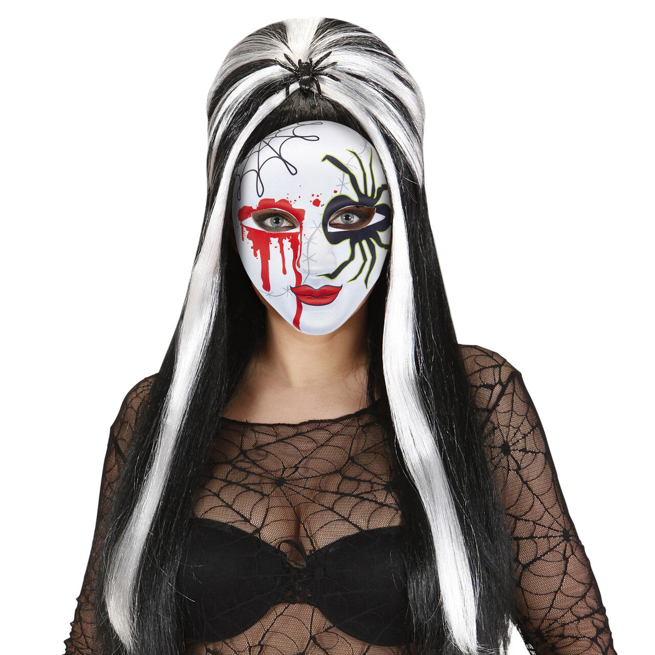 Op deze afbeelding zie je een Accessoires, van het merk Widmann. Mexicaans Halfgezichtsmasker Bloedende Spin