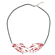 Op deze afbeelding zie je een Accessoires, van het merk Widmann. Halloween Juweel Ketting Bloedende Skelet Handen