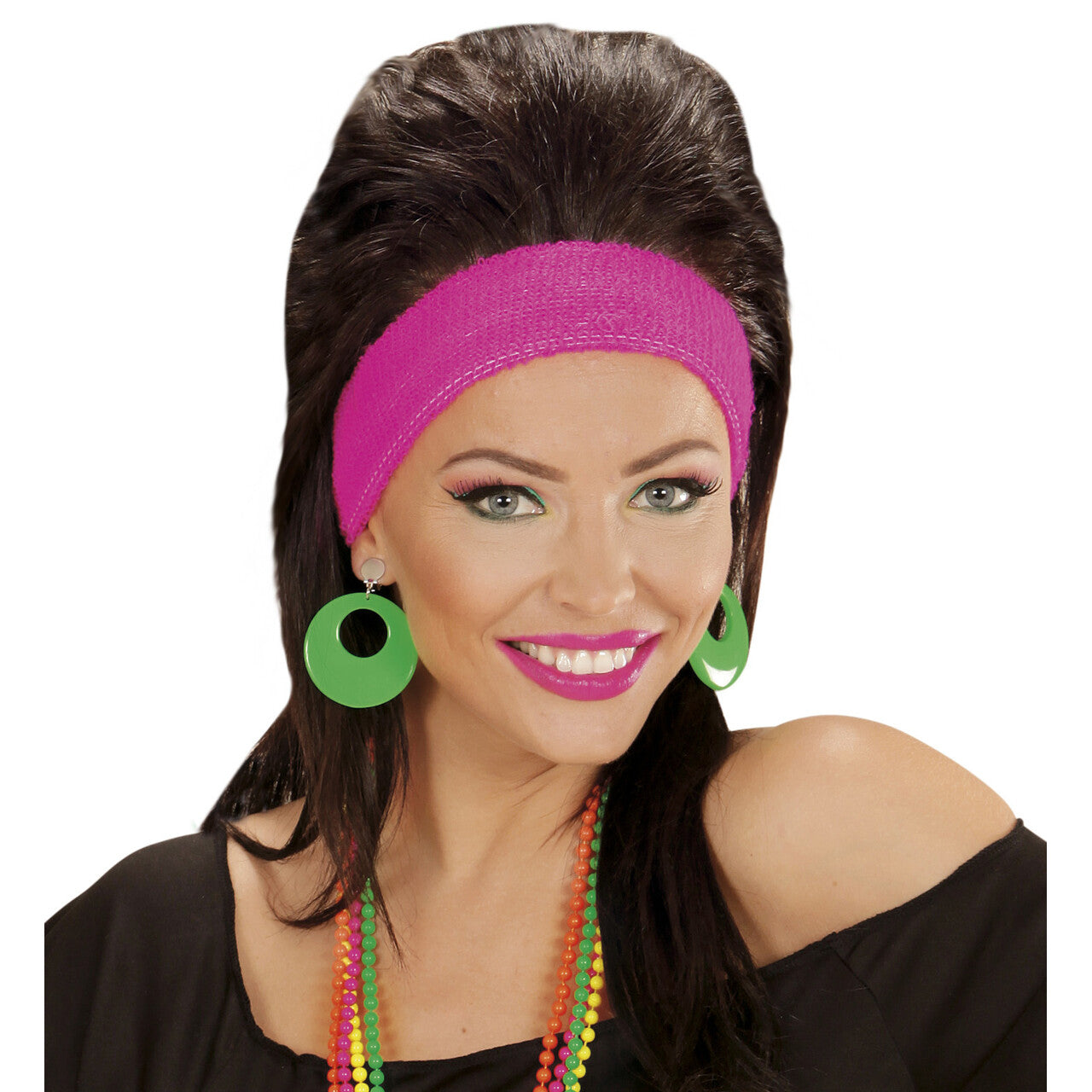 Op deze afbeelding zie je een Accessoires, van het merk Widmann. Flower Girl Oorringen Neon Groen