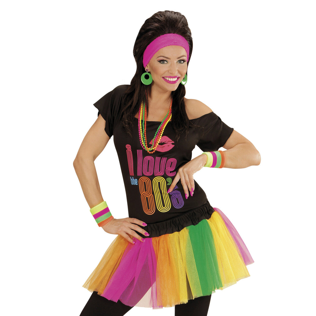 Op deze afbeelding zie je een Accessoires, van het merk Widmann. Rasta Tutu Meerkleurig Neon
