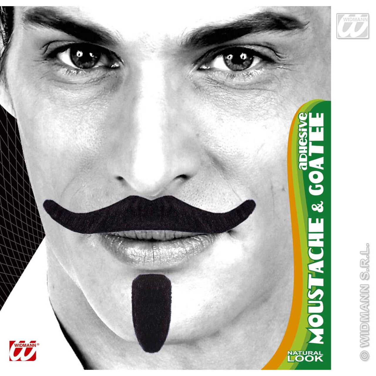 Op deze afbeelding zie je een Accessoires, van het merk Widmann. Snor En Sik Zwart, Chevalier