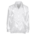 Schrille Satin-Rüschenbluse Weiß Herren