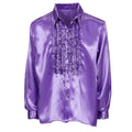 Extravagante Lila Rüschenbluse Herren