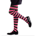 Bunte Ringelstrumpfhose Pink-Schwarz