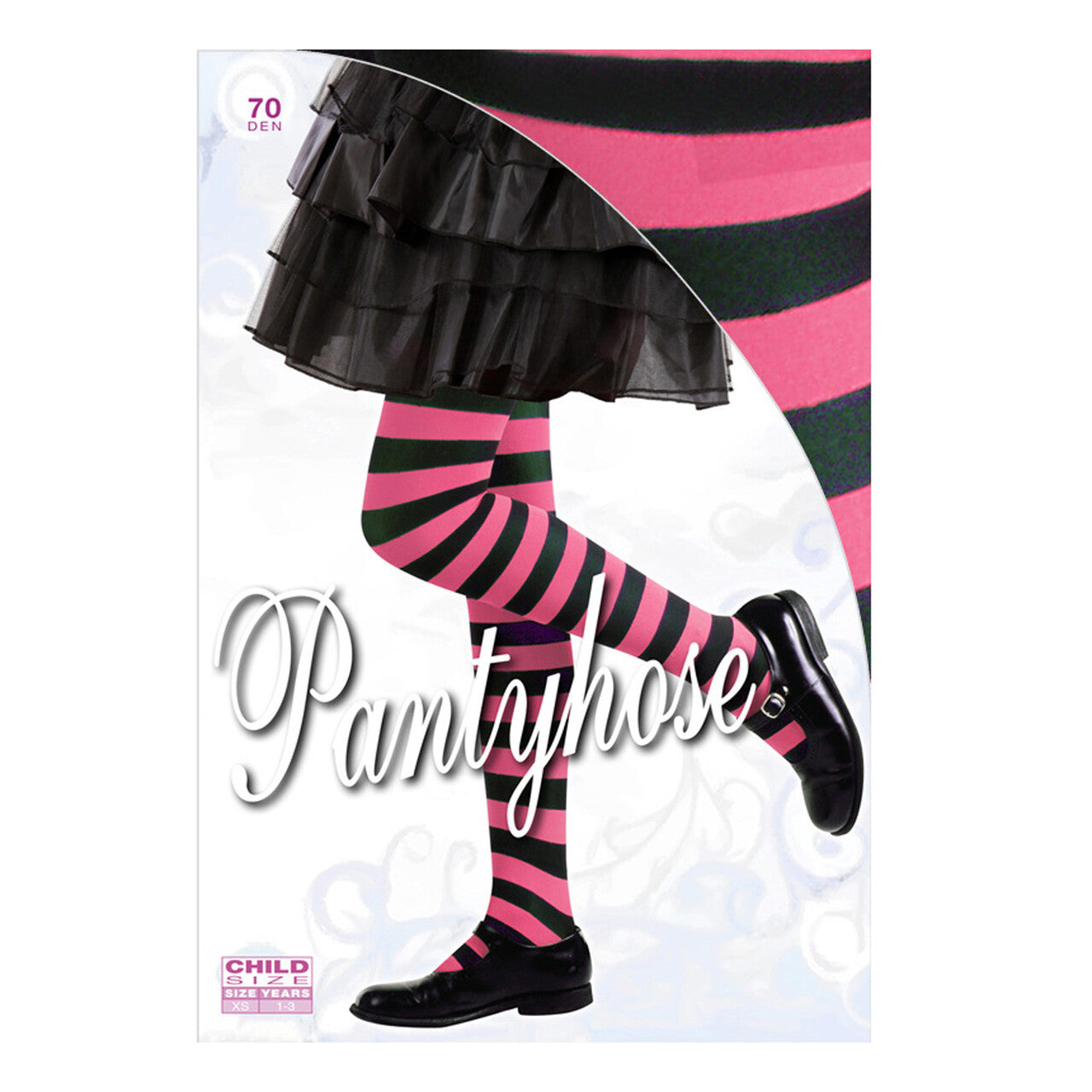 Op deze afbeelding zie je een Accessoires, van het merk Widmann. Gestreepte Kinderpanty Roze / Zwart