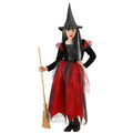 Hexenkind Schwarz / Rotes Kostüm für Mädchen