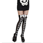 Op deze afbeelding zie je een Accessoires, van het merk Widmann. Sexy Halloween Kniekousen Gekruiste Beenderen