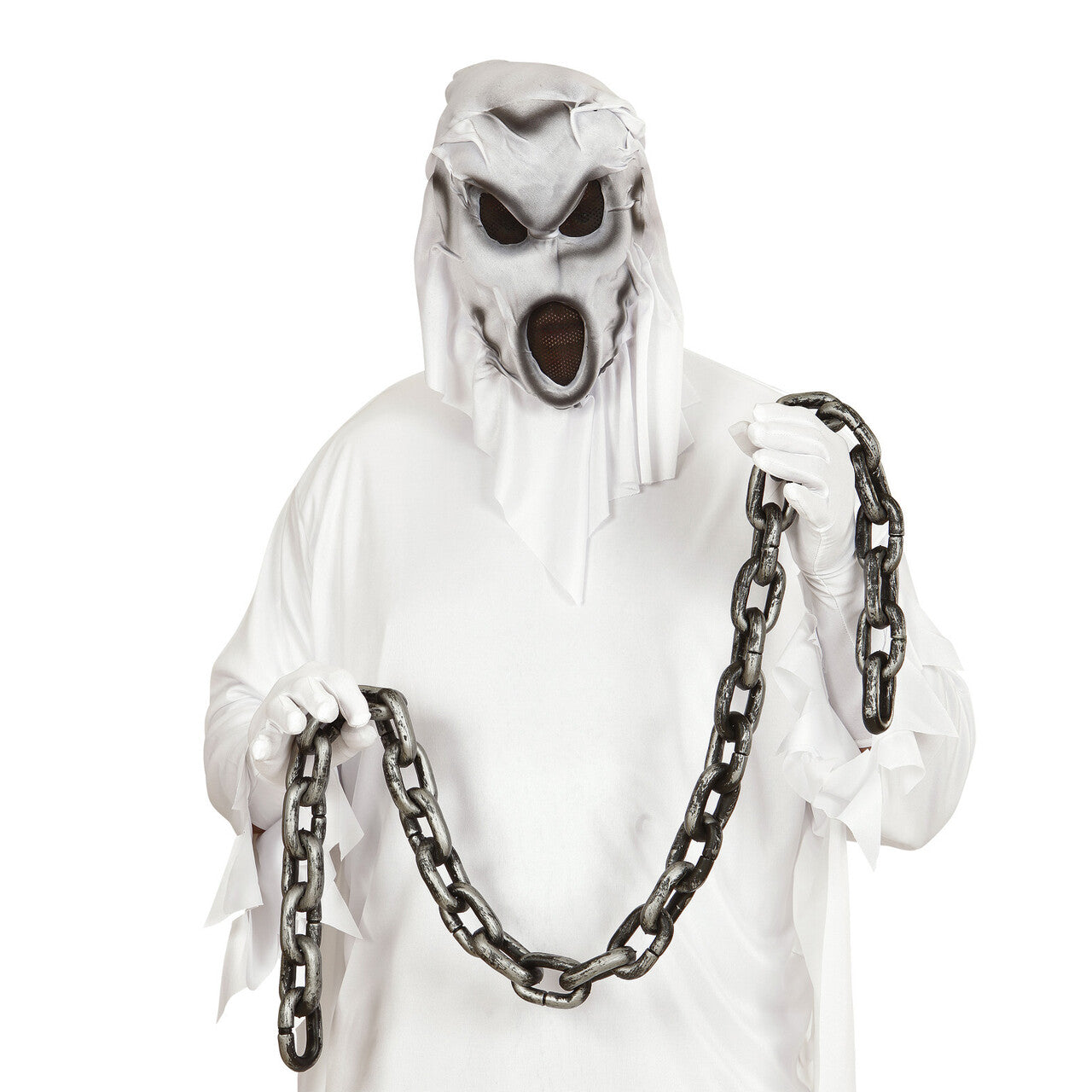 Op deze afbeelding zie je een Accessoires, van het merk Widmann. Ghost Mask Masker Met Kap, Schreeuwende Geest