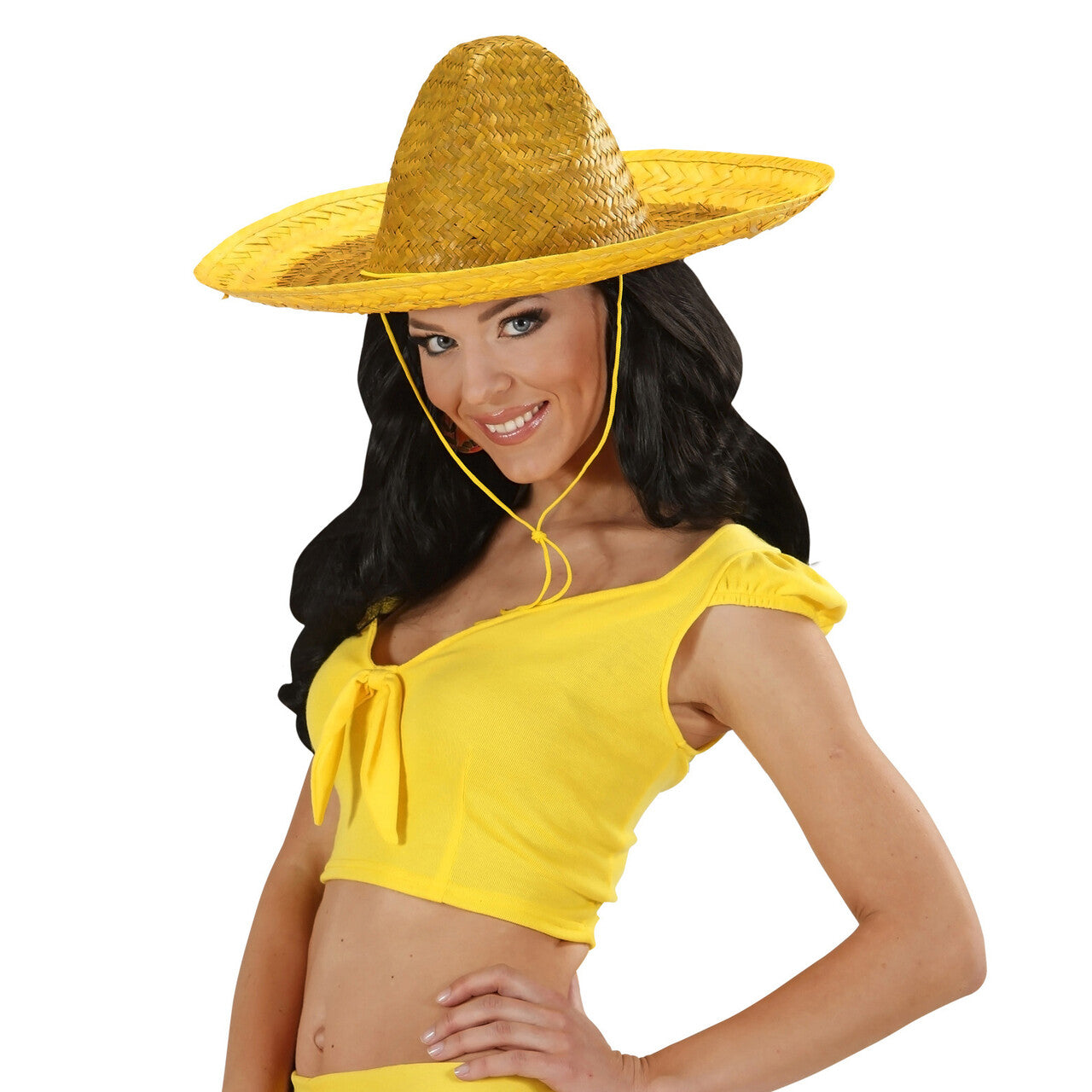 Op deze afbeelding zie je een Accessoires, van het merk Widmann. Sombrero 48cm, Geel