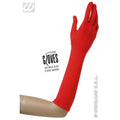 Lange Rote Lycra-Handschuhe 37 Cm