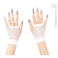 Weiße Fingerlose Netz-Handschuhe