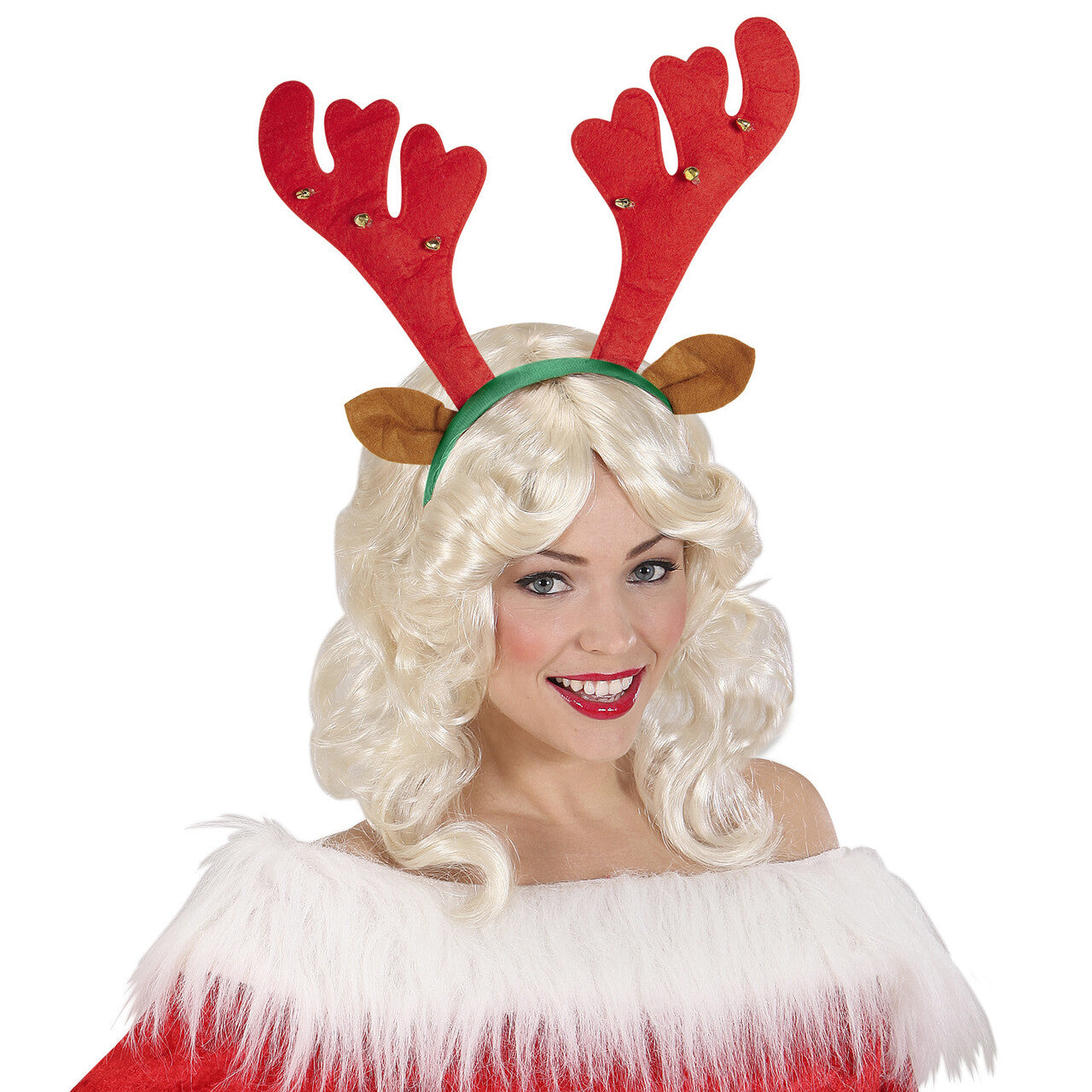 Op deze afbeelding zie je een Accessoires, van het merk Widmann. Hoofdband Rendier Met Belletjes En Oren Rudolf