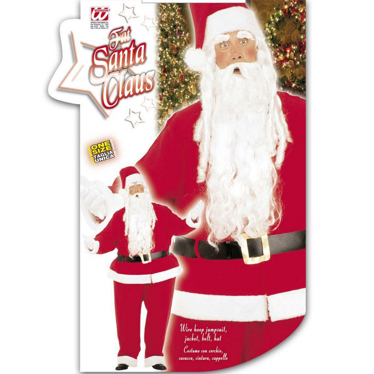 Op deze afbeelding zie je een Kostuums, van het merk Widmann. Dikke Uitvoering Kerstman Santa Claus Kostuum