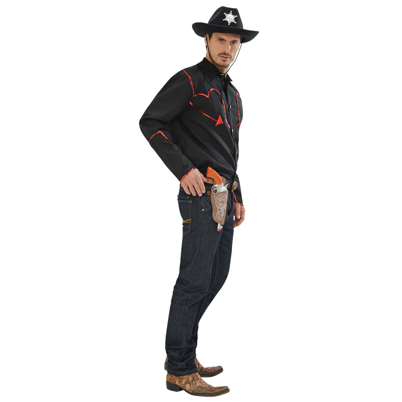 Op deze afbeelding zie je een Kostuums, van het merk Widmann. Rodeo Cowboyshirt Met Pailletten Decoratie Man