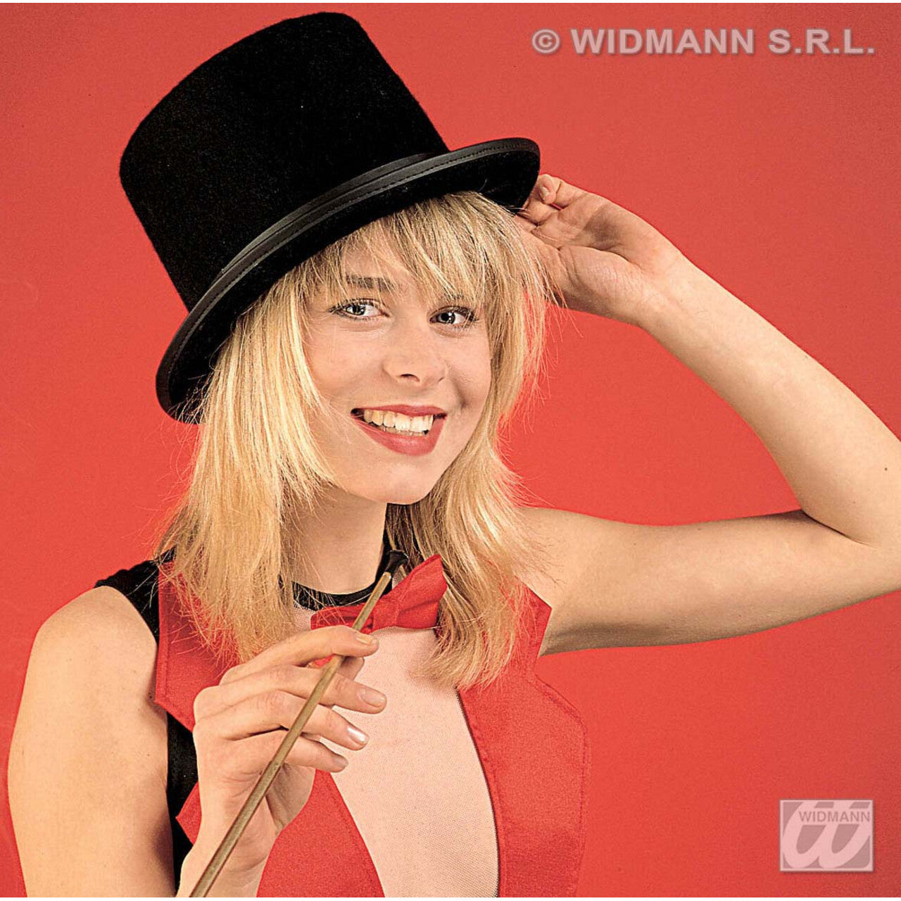 Op deze afbeelding zie je een Accessoires, van het merk Widmann. Vilten Hoge Hoed, Zwart